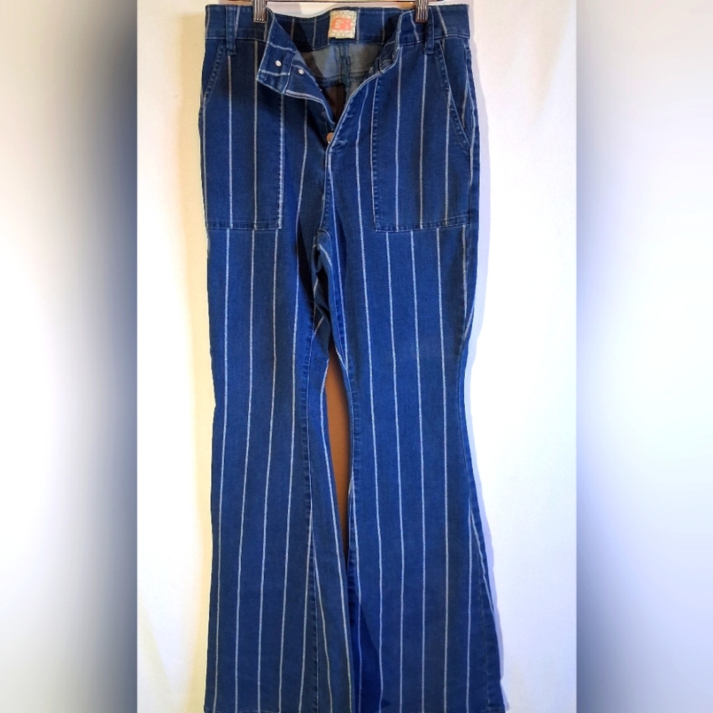 GB Blue Striped Women's Jeans